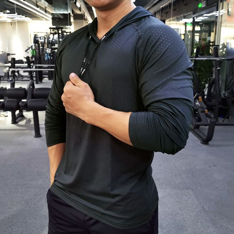Men Quick-Dry Track Jacket Fitness Workout Hoodie - PUPU