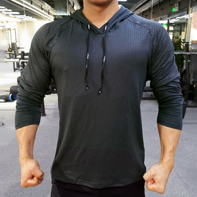 Men Quick-Dry Track Jacket Fitness Workout Hoodie - PUPU