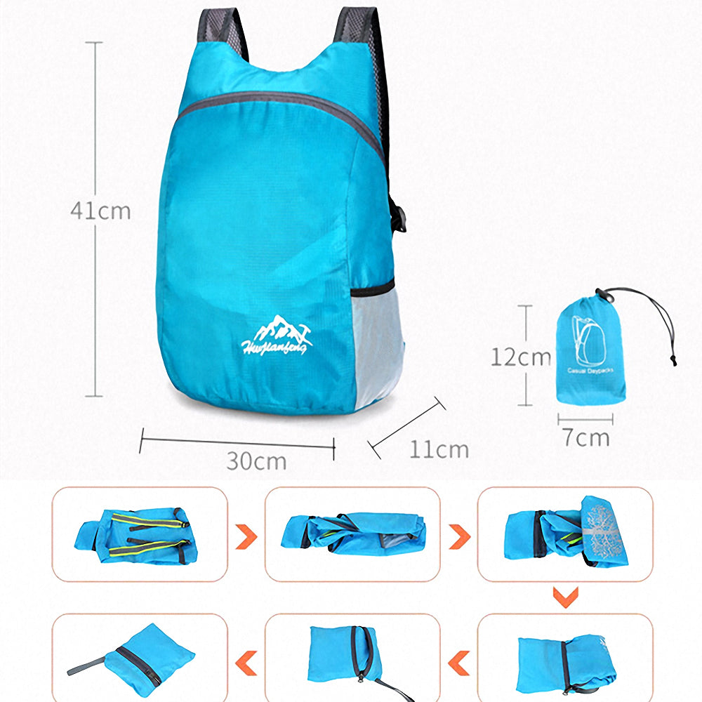 Foldable Waterproof Backpack Portable Daypack Leisure Sport Bags 20L - PUPU