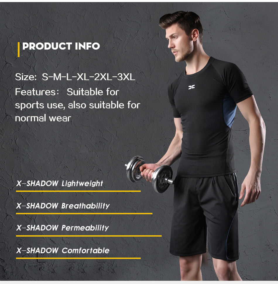 Men Tracksuit Gym Fitness Compression Sports Suit 5 Pcs/Set - PUPU