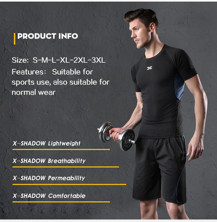 Men Tracksuit Gym Fitness Compression Sports Suit 5 Pcs/Set - PUPU